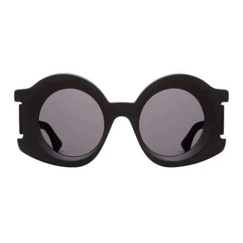Kuboraum , Black Matte Round Sunglasses ,Black female, Sizes: