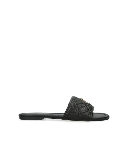Kurt Geiger London Womens Leather Kgl Greenwich Flat Sandals - Black Leather (archived)