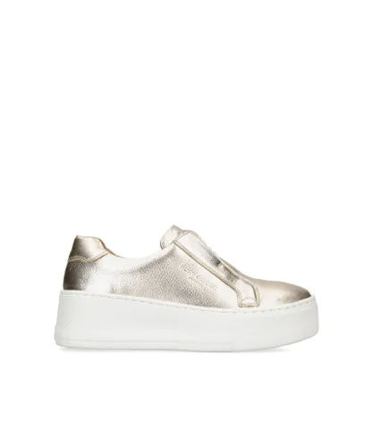 Kurt Geiger London Womens Leather Kgl Highgate Slip On Sneakers - Gold Leather (archived)