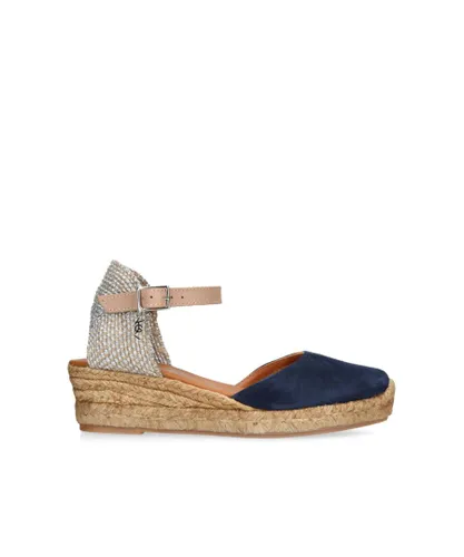 Kurt Geiger London Womens Leather Kgl Minty Espadrilles - Navy Leather (archived)