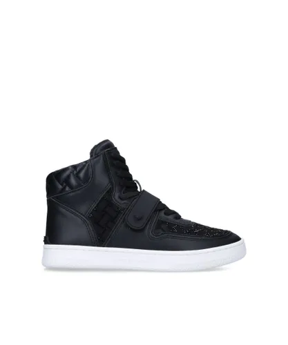 Kurt Geiger London Womens Leather Legacy Crystal Sneakers - Black Leather (archived)