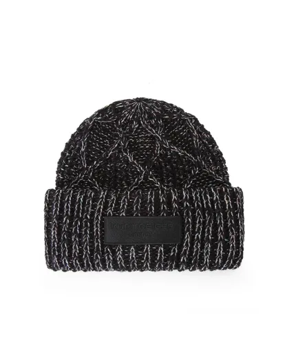 Kurt Geiger London Womens Metallic Knit Beanie Hat - Black - One