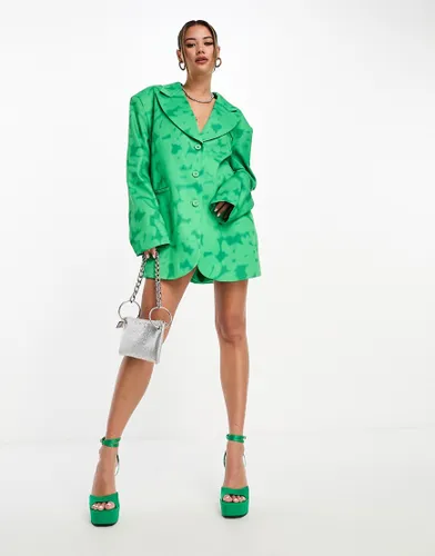 Kyo The Brand oversized blazer dress in green print