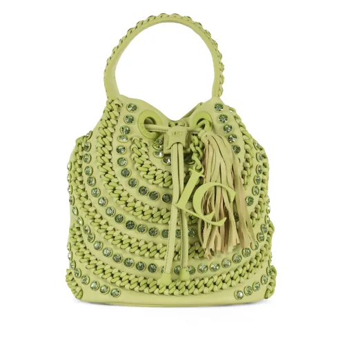 La Carrie , Andromeda Bucket Bag with Stones ,Green female, Sizes: ONE SIZE