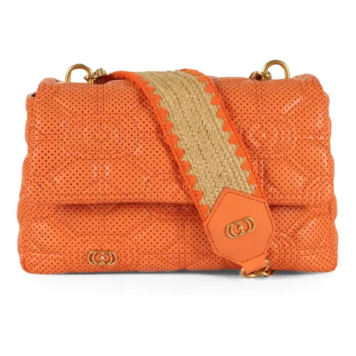 La Carrie , Leather Handbag Stichspoon Stephy Medium ,Orange female, Sizes: ONE SIZE