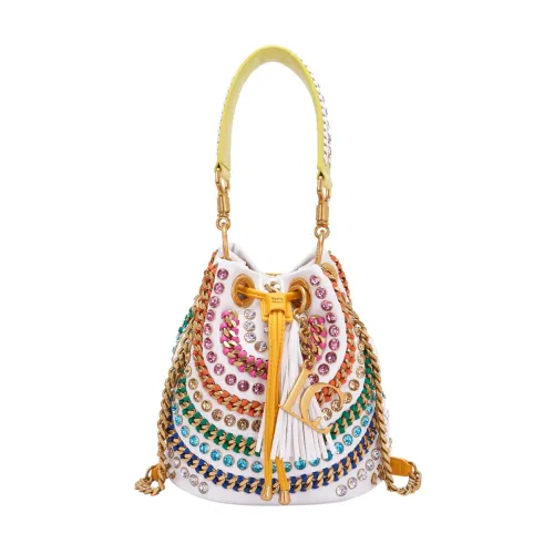 La Carrie , Studded Bucket Bag White Multi ,Multicolor female, Sizes: ONE SIZE