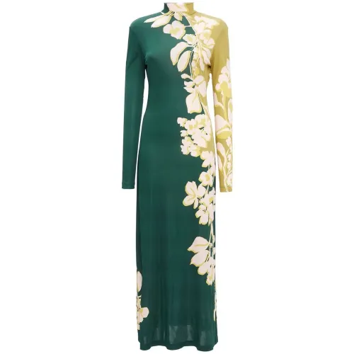 La DoubleJ , Floral Maxi Dress with Turtleneck ,Multicolor female, Sizes: