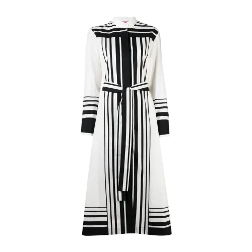 La DoubleJ , Midi Sundowner Dress Black/White Cotton ,Multicolor female, Sizes: