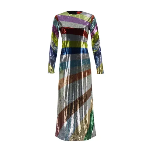 La DoubleJ , Supremes Swing Paillette Midi Dress ,Multicolor female, Sizes:
