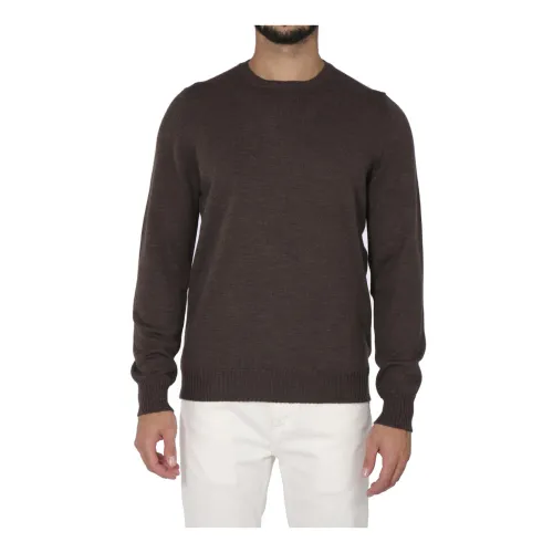 La Fileria , Brown Mens Knit Sweater ,Brown male, Sizes: