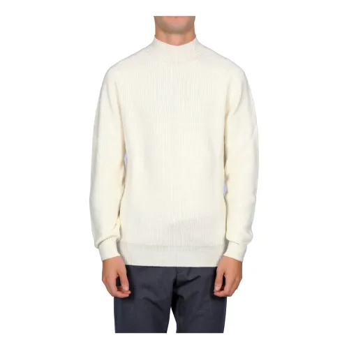 La Fileria , Rain Wool Mens Turtleneck Sweater ,Beige male, Sizes: