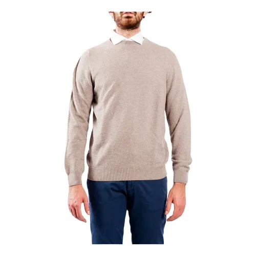 La Fileria , Round-neck Knitwear ,Beige male, Sizes: