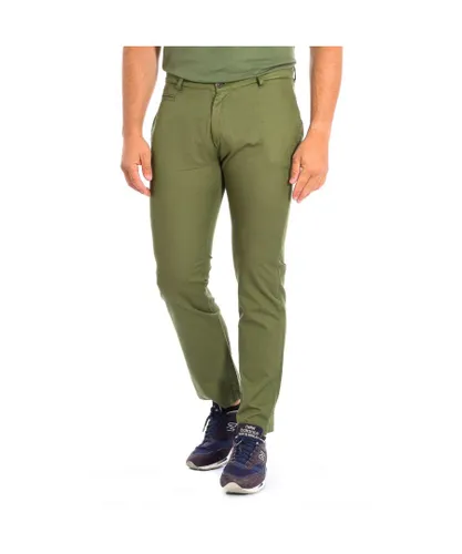 La Martina Mens Long trousers with straight cut and hems TMT014-TL121 for men - Green Linen