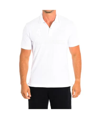 La Martina Mens Short Sleeve Polo RMP306-PK001 man - White Cotton