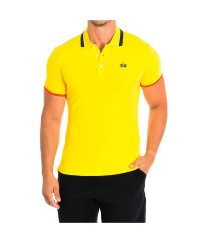La Martina Mens Short Sleeve Polo TMP006-PK001 man - Yellow Cotton