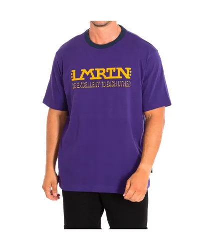 La Martina Mens Short Sleeve T-Shirt TMR302-JS303 - Lilac Cotton