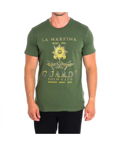 La Martina Mens Short Sleeve T-shirt TMRG30-JS206 man - Green Cotton