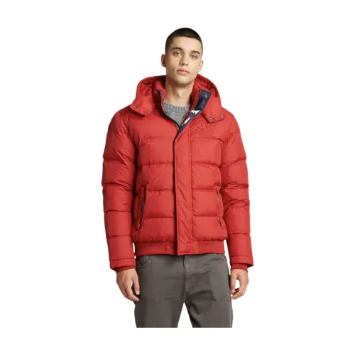La Martina , Red Padded Jacket with Hood for Men ,Red male, Sizes: