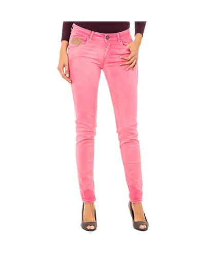 La Martina Womens Elastic trousers with skinny cut hems HWT010 woman - Pink Cotton