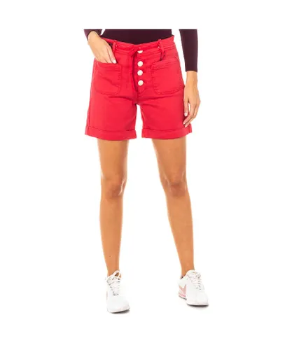 La Martina Womens Shorts with hemmed bottoms and belt loops LWB001 women - Red Lyocell