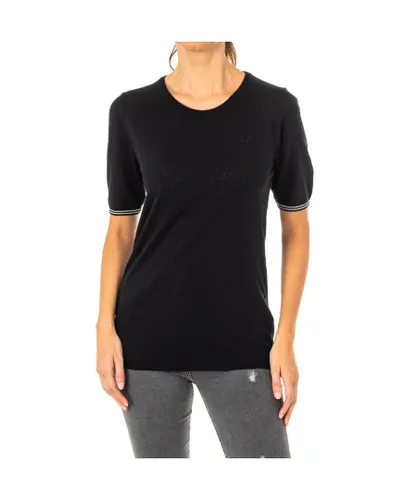 La Martina Womenss short sleeve round neck T-shirt LWS001 - Black Cotton