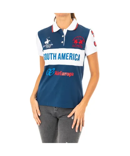 La Martina Womenss short-sleeved polo shirt with lapel collar 2WP165 - Multicolour Cotton