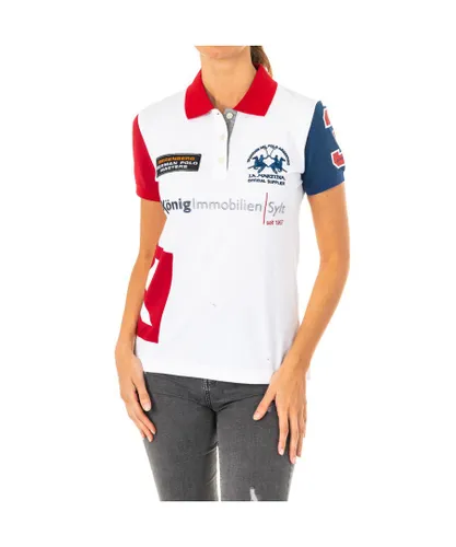 La Martina Womenss short-sleeved polo shirt with lapel collar 2WP200 - Multicolour Cotton