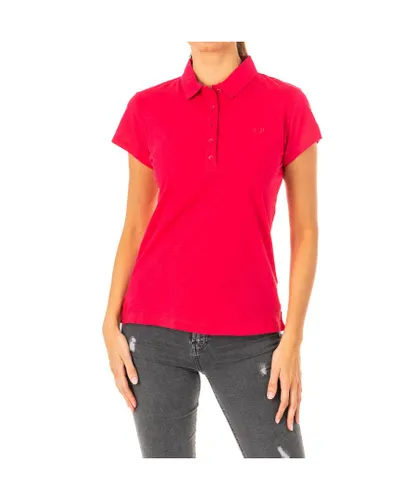 La Martina Womenss short-sleeved polo shirt with lapel collar LWP601 - Red Cotton