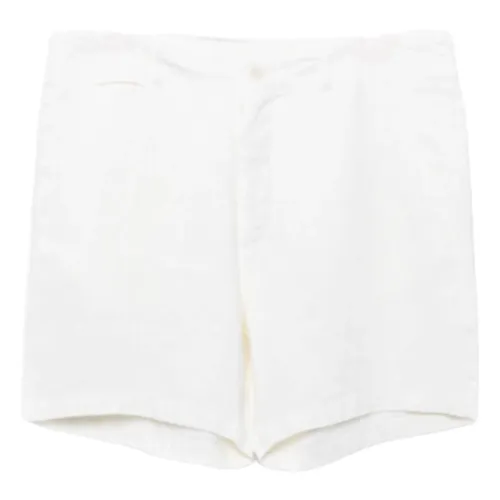 La Paz , Maciel Off-White Linen Shorts ,White male, Sizes:
