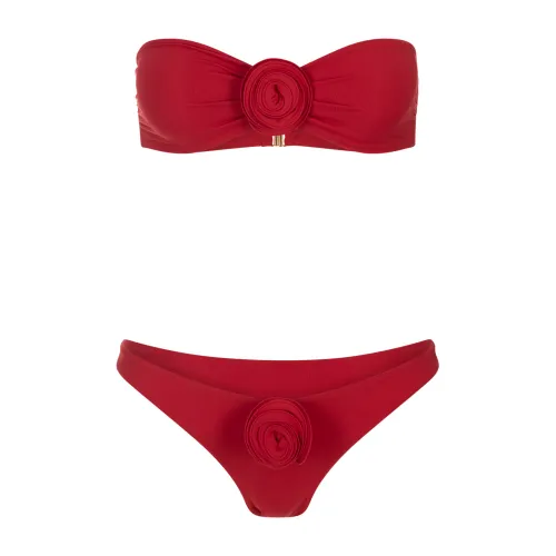 La Revêche , Red Floral Bikini Set ,Red female, Sizes: