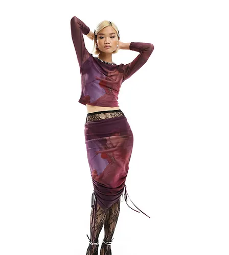 Labelrail x Dyspnea renaissance rodeo mesh multiway adjustable length dress and skirt in purple