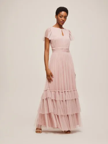 Lace & Beads Diva Tiered Hem Maxi Dress - Dusty Rose - Female