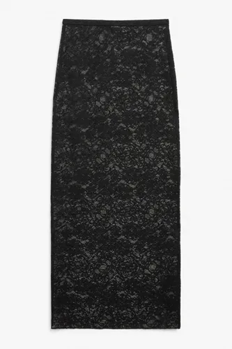 Lace midi skirt - Black