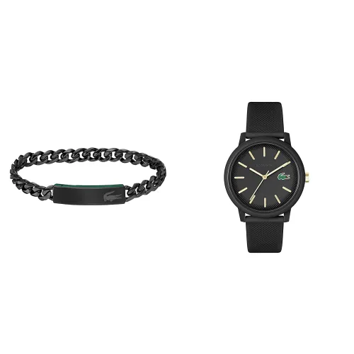 Lacoste Analogue Quartz Watch for Men with Black Silicone