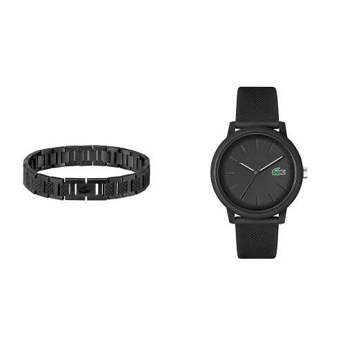 Lacoste Analogue Quartz Watch for Men with Black Silicone
