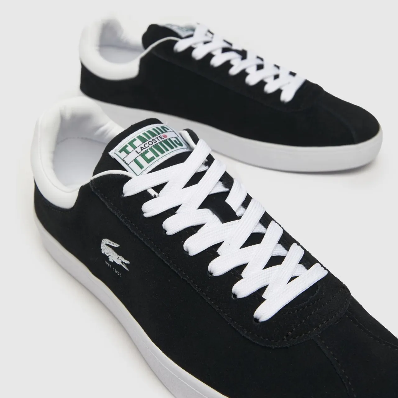 Lacoste Baseshot Trainers In Black & White