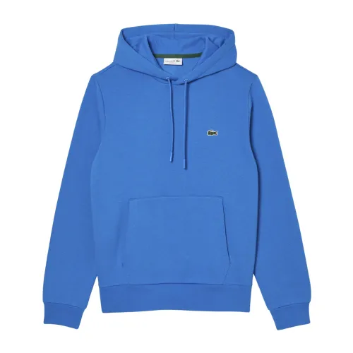 Lacoste , Basic Blue Hoodie for Men ,Blue male, Sizes: