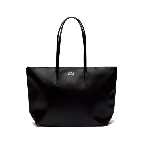 Lacoste , Black PC Bag with Internal Pocket and Green Crocodile Logo ,Black female, Sizes: ONE SIZE