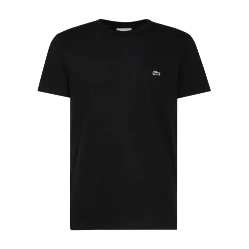 Lacoste , Black Round Neck T-shirts and Polos ,Black male, Sizes: