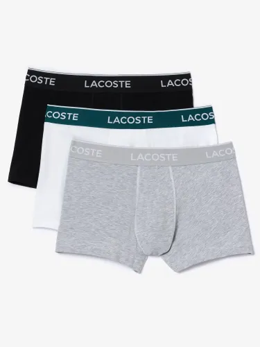 Lacoste Black / White / Grey Pack Of 3 Casual Trunks