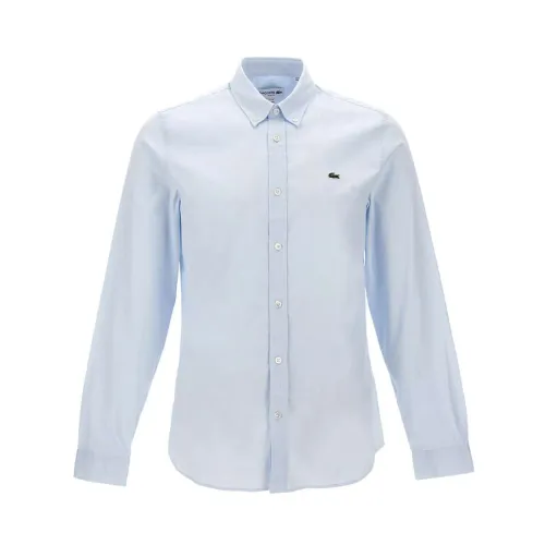 Lacoste , Blue Cotton Button-Down Shirt ,Blue male, Sizes: