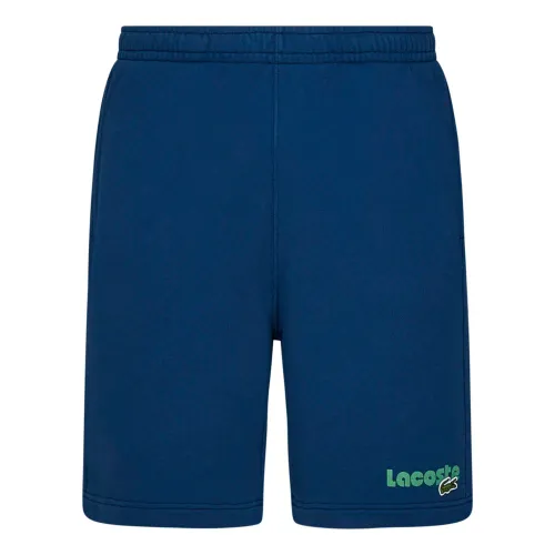 Lacoste , Blue Shorts with Logo Print ,Blue male, Sizes:
