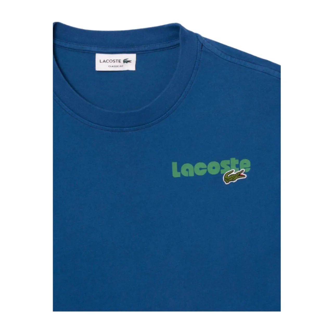 Lacoste , Blue Washed Gradient T-shirt for Men ,Blue male, Sizes: