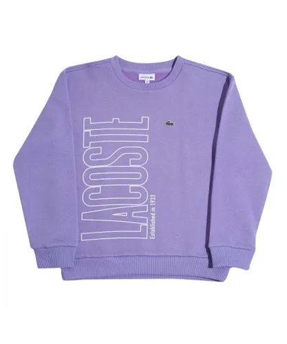 Lacoste Boys Boy's Branded Colour Block Sweatshirt in Purple Cotton
