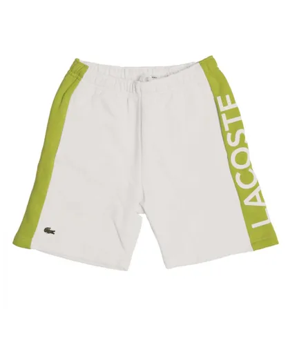 Lacoste Boys Boy's Colour-Stripe Organic Cotton Shorts in White