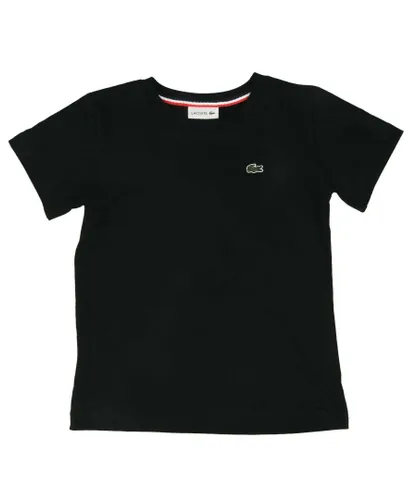 Lacoste Boys Boy's Crew Neck Cotton Jersey T-Shirt in Black