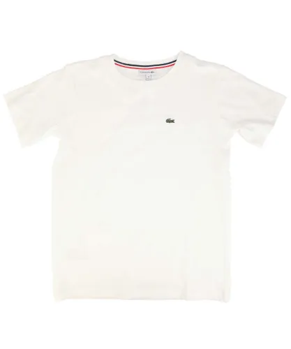 Lacoste Boys Boy's Crew Neck Cotton Jersey T-Shirt in White
