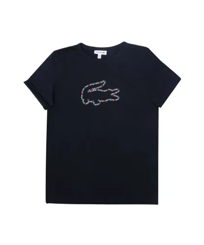 Lacoste Boys Boy's Junior Logo T-Shirt in Navy Cotton