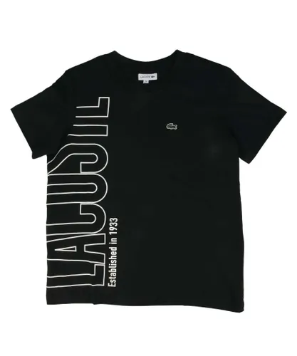Lacoste Boys Boy's Oversized Logo Cotton Jersey T-Shirt in Black