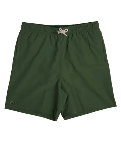 Lacoste Boys Boy's Quick-Dry Solid Swim Shorts in Green Polyamide